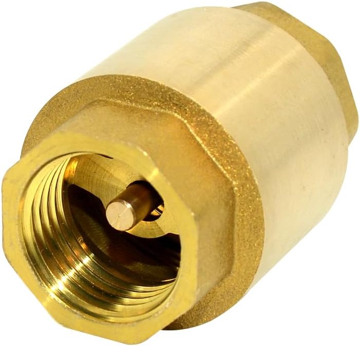 DAN SPEED Brass Check Valve,Female Thread Spring Check Valve,One Way Horizontal Check Valves for Backflow Prevention,Well, Pump, Tank ((DN15) 1/2'') - Image 1